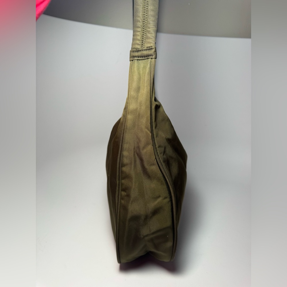 SOLD Prada Olive Green Nylon Shoulder Bag Hobo Style Luxury Fashion - Picture 8 of 16